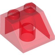 Lego kostka (kostička) 2x2 sklon (šikmá) 45°, průhledná červená (4118889, 4165685, 6056694)